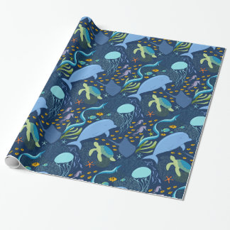 Ocean World Aquatic Sea Beach Pattern Gift Wrap