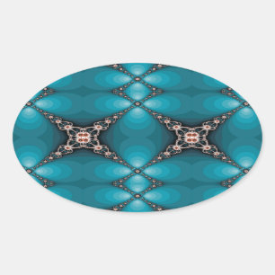 Ocean X Fractal Design Oval Sticker