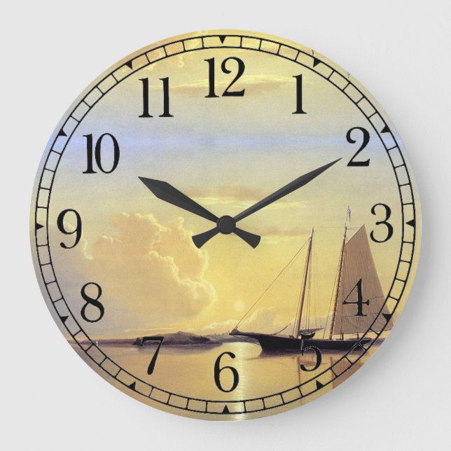 Ocean Yacht Sailing Sailboat Sea Boat Wall Clock (Front)