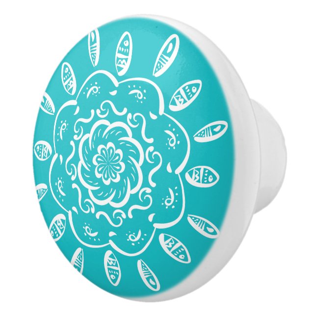 Oceana Mandala Ceramic Knob (Right)