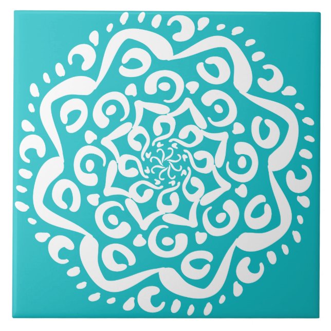 Oceana Mandala Ceramic Tile (Front)