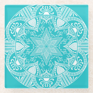 Oceana Mandala Glass Coaster