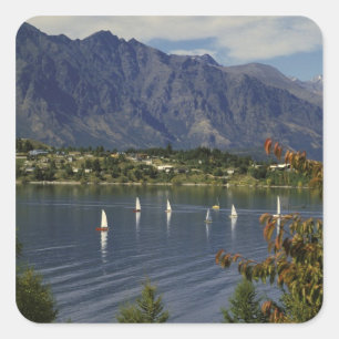 Oceania, New Zealand, South Island, Queenstwon. Square Sticker
