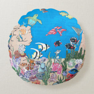 Oceania Round Throw Pillow