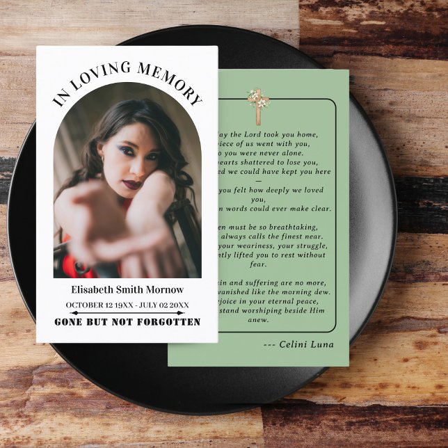 Oceania Simple Funeral Memorial Prayer Photo Card  (Simple Funeral Memorial Prayer Photo Card)