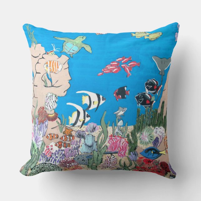 Oceania Square Throw Pillow (Front)