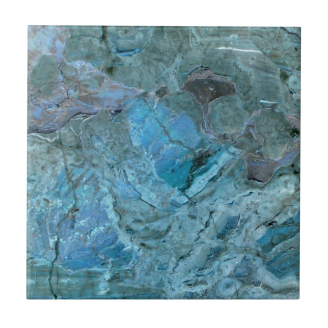 Oceania Teal & Blue Marble Ceramic Tile (Front)