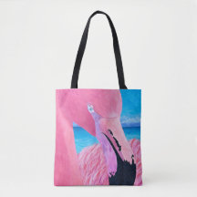 Oceania The Big Head Flamingo Tote Bag
