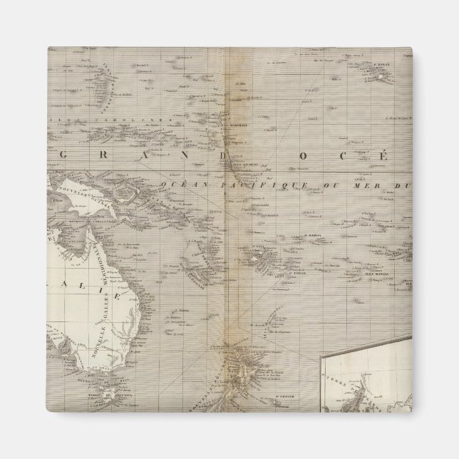 Oceania uncolored map magnet (Front)