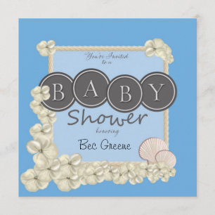 Oceanic Baby Boy Shower Invitation
