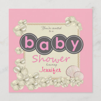 Oceanic Baby Girl Shower Invitation