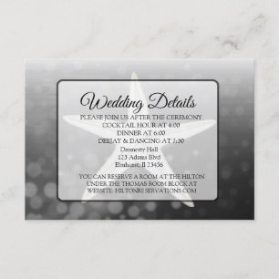 Oceanic Black Starfish Wedding Details Card