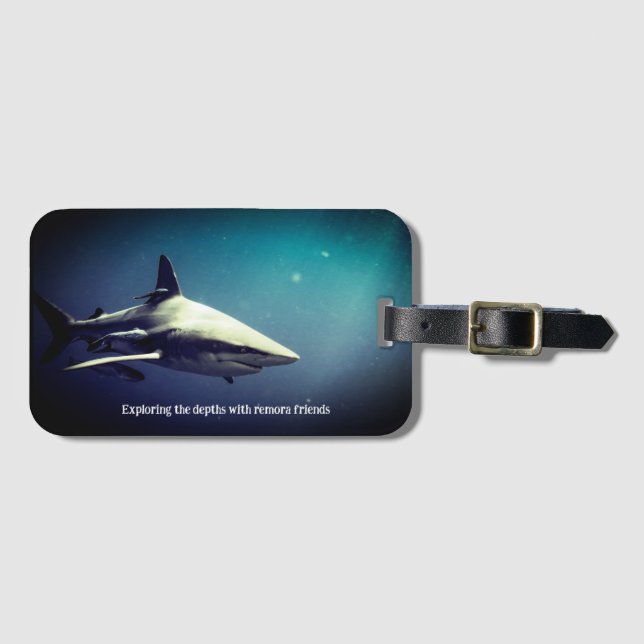 Oceanic Blacktip Shark Underwater Luggage Tag (Front Horizontal)
