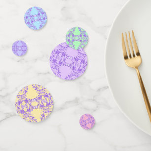Oceanic Bloom: Purple Wave Harmony / Stylish Art  Confetti