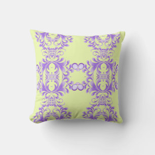 Oceanic Bloom: Purple Wave Harmony / Stylish Art Cushion
