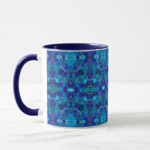 Oceanic Blue Abstract Alcohol Ink Art Mug