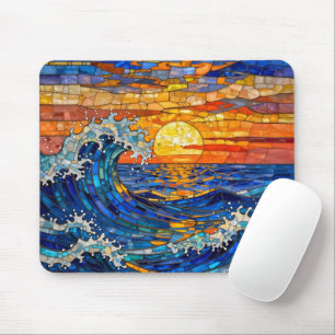 Oceanic Coastal Ocean Waves Sunset   Mouse Pad