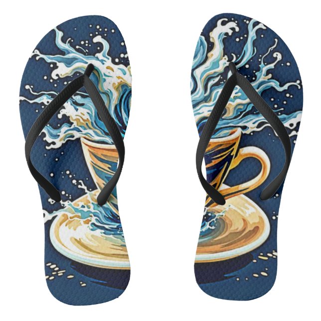 Oceanic Coffee Splash Thongs (Footbed)