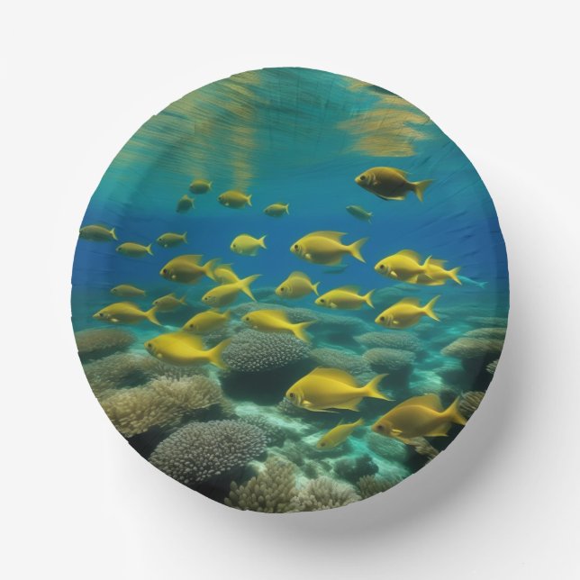 "Oceanic Elegance: Fish-Inspired Paper Bowls" Paper Plate (Front)