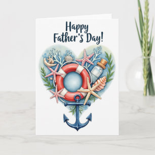 Oceanic Fathers Day Heart Card