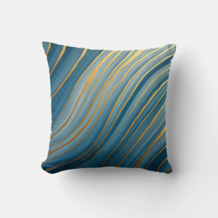 "Oceanic Gold Flow Cushion