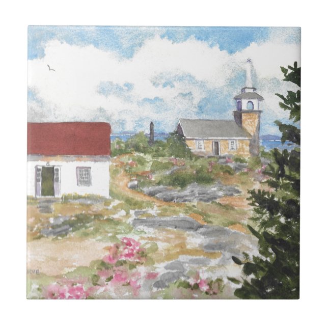 Oceanic Hotel on Star Island View Ceramic Tile (Front)