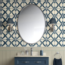 Oceanic Interlace - Navy, Beige - Coastal Inspired