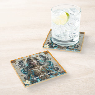 "Oceanic Luxury Touch" Glass Coaster
