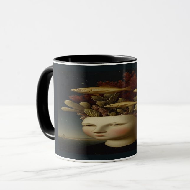 Oceanic Mind Coral Crown Surreal Art Mug (Front Left)