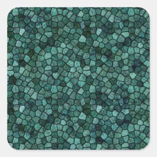 Oceanic Mosaic Crust Texture Abstract Pattern Square Sticker