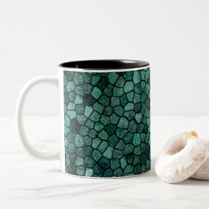 Oceanic Mosaic Crust Texture Abstract Pattern Two-Tone Coffee Mug