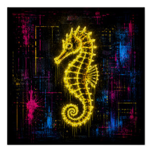 Oceanic Seahorse Poster