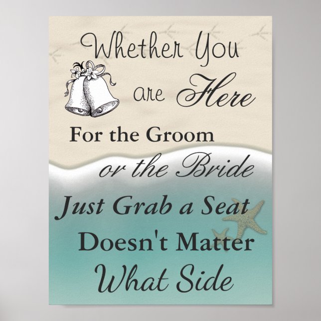 Oceanic Seating Poster  Wedding  Beach Theme (Front)