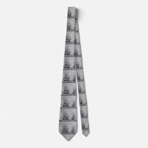Oceanic Trek Graphic Ships Fine Art Tie