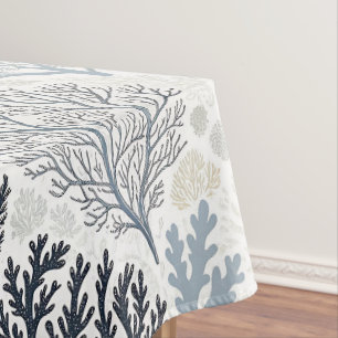 Oceanic Vibes Botanical Corals Tablecloth