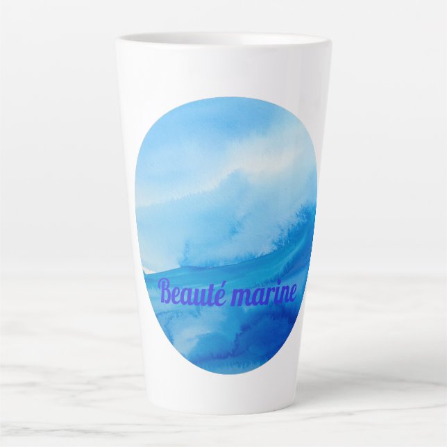 Oceanic Wavy Beauty Latte Mug (Front)