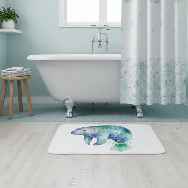 Oceanic Whisper Manatee Bath Mat (Creator Uploaded)