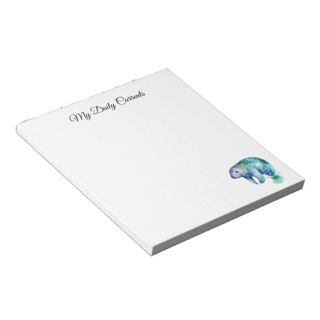Oceanic Whisper Manatee, custom Notepad (Angled)