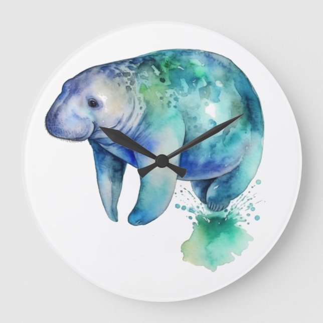 Oceanic Whisper Manatee Large Clock (Front)