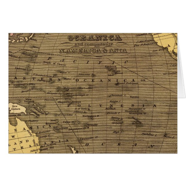 Oceanica Hand Coloured Atlas Map (Front Horizontal)