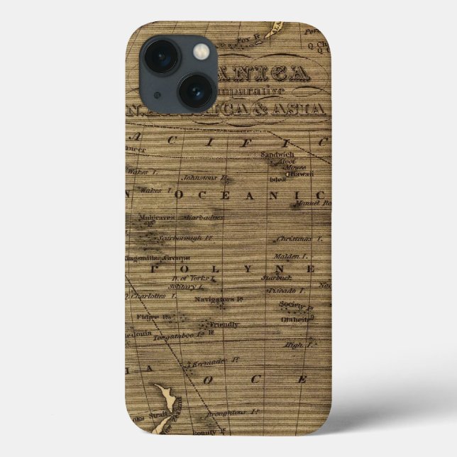 Oceanica Hand Coloured Atlas Map Case-Mate iPhone Case (Back)