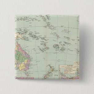 Oceanien - Atlas Map of Oceania 15 Cm Square Badge
