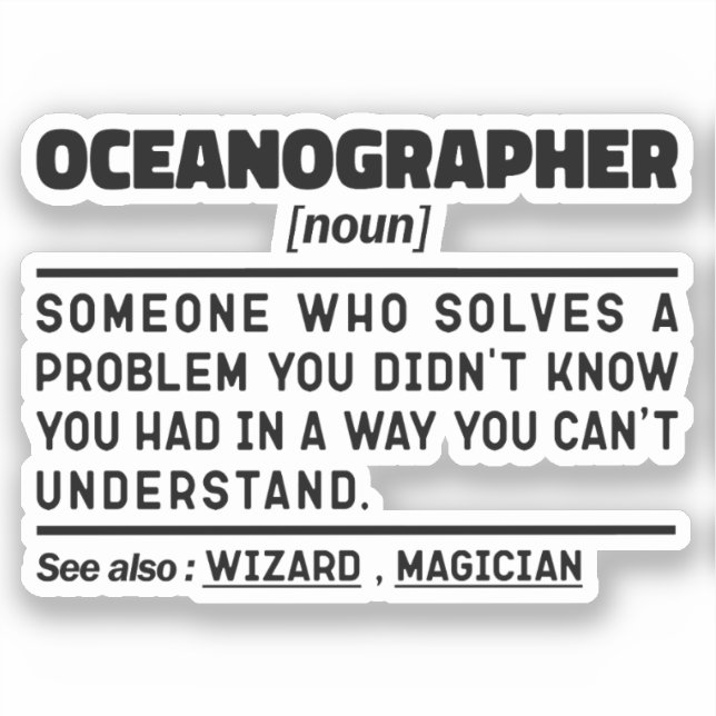 Oceanographer Noun Scientist Ocean Worker (Front)