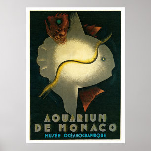 Oceanographic Museum Monaco Vintage Travel Poster