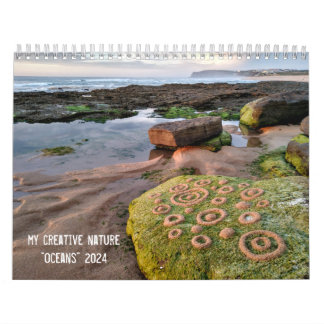 Oceans 2024 Landart Calendar pebbles beach art