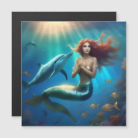 "Ocean's Dance: A Mermaid and Dolphins' Journey"