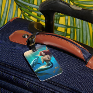 "Ocean's Dance: A Mermaid and Dolphins' Journey" Luggage Tag