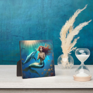 "Ocean's Dance: A Mermaid and Dolphins' Journey" Plaque