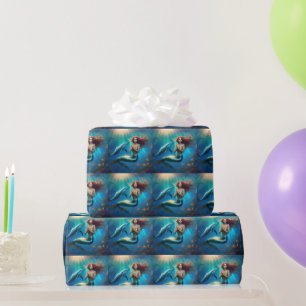 "Ocean's Dance: A Mermaid and Dolphins' Journey" Wrapping Paper