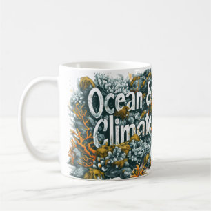 Oceans Day - Ocean and Climate Text with Coral Coffee Mug